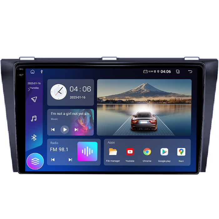 Navigatie dedicata Mazda 3 2004-2009, 4GB RAM 64GB ROM, Quad Core, Display 9" QLED 1K, Carplay&Android Auto, Android 14, Suport camere AHD - imagine 3