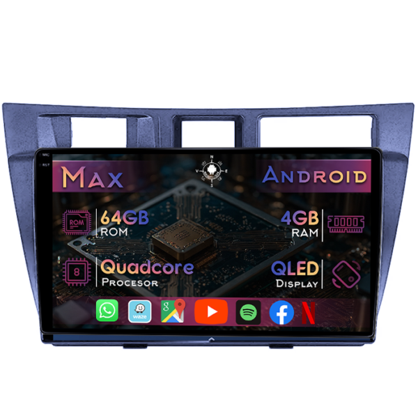 Navigatie dedicata Toyota Mark 2000-2007, 4GB RAM 64GB ROM, Quad Core, Display 9" QLED 1K, Carplay&Android Auto, Android 14
