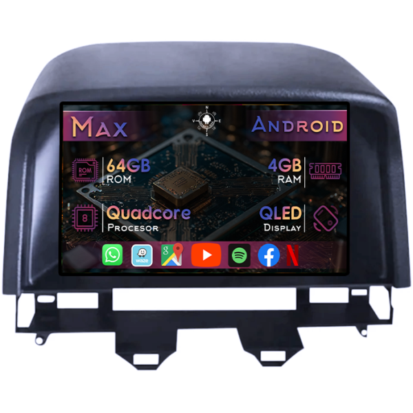Navigatie dedicata Mazda 6 2002-2008, 4GB RAM 64GB ROM, Quad Core, Display 9" QLED 1K, Carplay&Android Auto, Android 14, Suport camere AHD