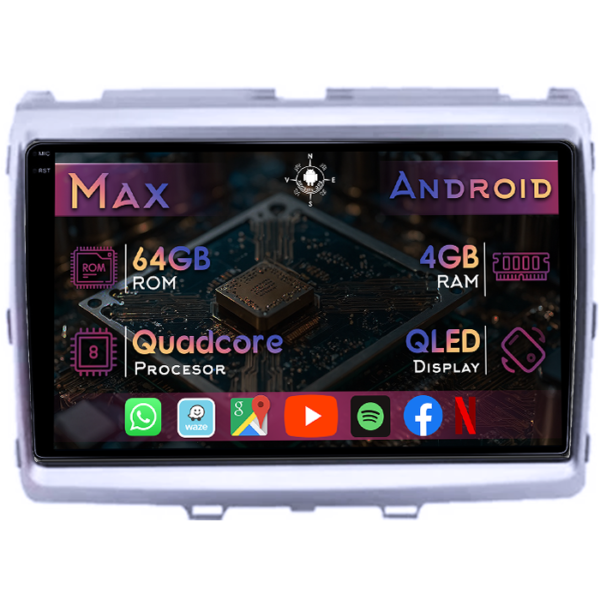 Navigatie dedicata Mazda 8 2011, 4GB RAM 64GB ROM, Quad Core, Display 9" QLED 1K, Carplay&Android Auto, Android 14, Suport camere AHD