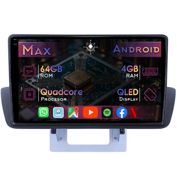 Navigatie dedicata Mazda BT-50 2012-2018, 4GB RAM 64GB ROM, Quad Core, Display 9" QLED 1K, Carplay&Android Auto, Android 14, Suport camere AHD