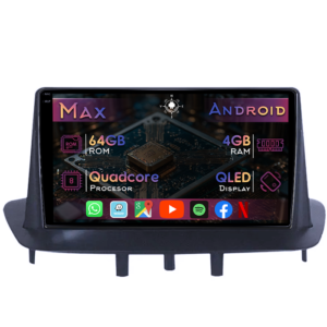 Navigatie dedicata Renault Megane 3 2008-2014, 4GB RAM 64GB ROM, Quad Core, Display 9" QLED 1K, Carplay, Android 13, Bluetooth, Magazin Play, Suport camere AHD - imagine 1