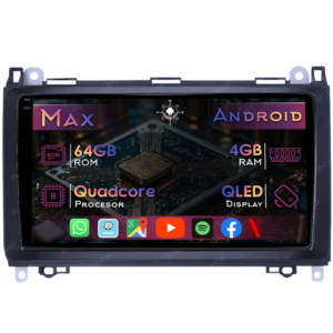 Navigatie dedicata Mercedes A Class W168 1997-2004, 4GB RAM 64GB ROM, Quad Core, Display 9" QLED 1K, Carplay&Android Auto, Android 14, Suport camere AHD - imagine 1