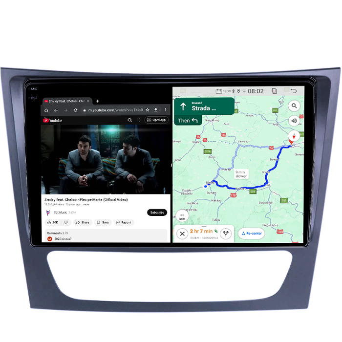 Navigatie dedicata Mercedes E Class W211 2003-2009, 4GB RAM 64GB ROM, Quad Core, Display 9" QLED 1K, Carplay&Android Auto, Android 14, Suport camere AHD - imagine 3