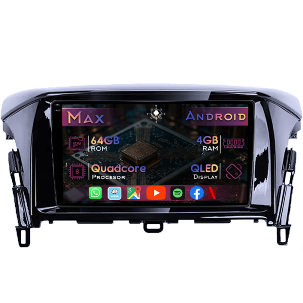 Navigatie dedicata Mitsubishi Eclipse 2017-2020, 4GB RAM 64GB ROM, Quad Core, Display 9" QLED 1K, Carplay&Android Auto, Android 14, Suport camere AHD