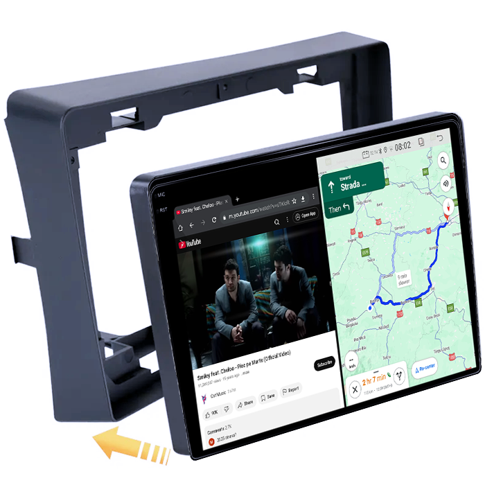 Navigatie dedicata Mitsubishi L200 2018-2020, 4GB RAM 64GB ROM, Quad Core, Display 9" QLED 1K, Carplay&Android Auto, Android 14, Suport camere AHD - imagine 3