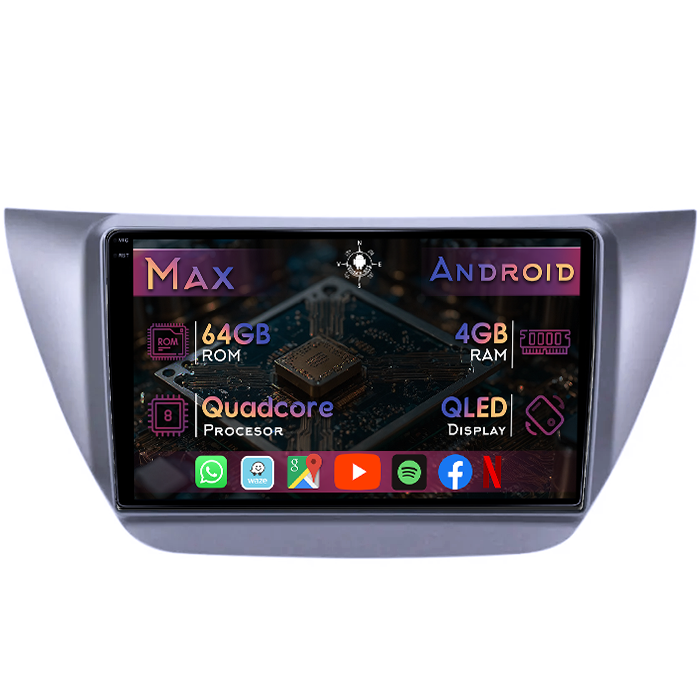 Navigatie dedicata Mitsubishi Lancer IX 2006-2010, 4GB RAM 64GB ROM, Quad Core, Display 9" QLED 1K, Carplay&Android Auto, Android 14, Suport camere AHD - imagine 1