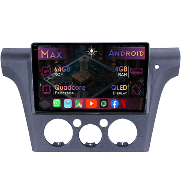 Navigatie dedicata Mitsubishi Outlander 2001-2006, 4GB RAM 64GB ROM, Quad Core, Display 10" QLED 1K, Carplay&Android Auto, Android 14, Suport camere AHD