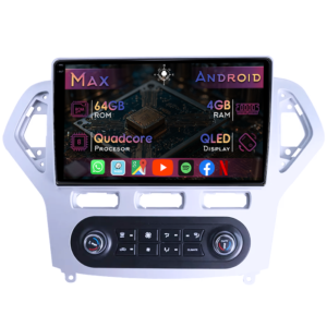 Navigatie dedicata Ford Mondeo 4 2007-2011, Clima Manuala, 4GB RAM 64GB ROM, Quad Core, Display 10" QLED 1K, Carplay&Android Auto, Android 14, Suport camere AHD - imagine 1