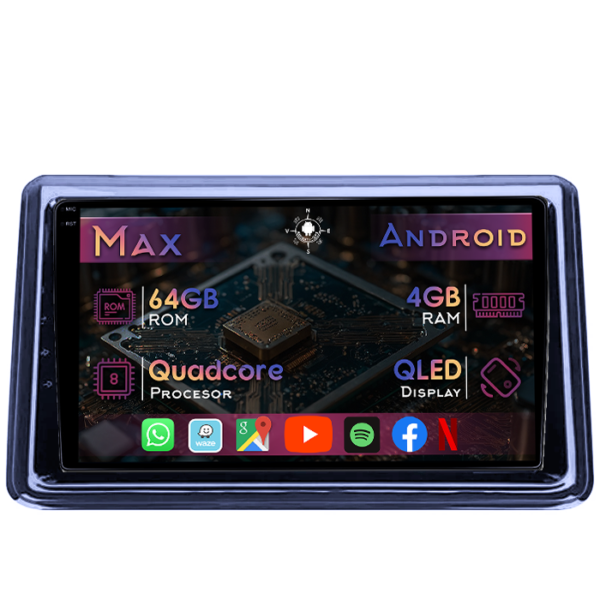 Navigatie dedicata Toyota Noah 2014-2020, 4GB RAM 64GB ROM, Quad Core, Display 9" QLED 1K, Carplay&Android Auto, Android 14