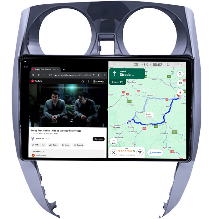 Navigatie dedicata Nissan Note 2012-2019,4GB RAM 64GB ROM, Quad Core, Display 9" QLED 1K, Carplay&Android Auto, Android 14, Suport camere AHD - imagine 3