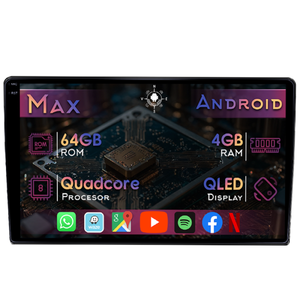 Navigatie dedicata Volkswagen Golf 4 1997-2005, 4GB RAM 64GB ROM, Quad Core, Display 9" QLED 1K, Carplay&Android Auto, Android 14, Suport camere AHD