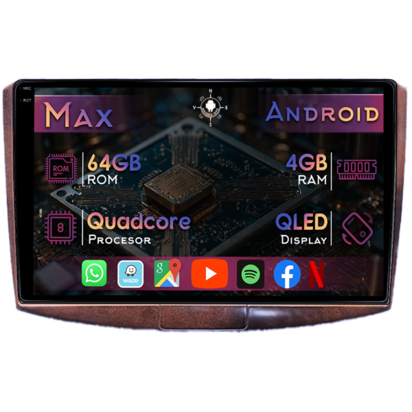 Navigatie dedicata Volkswagen Passat B6&B7 2005-2015, Brown, 4GB RAM 64GB ROM, Quad Core, Display 10" QLED 1K, Carplay&Android Auto, Android 14