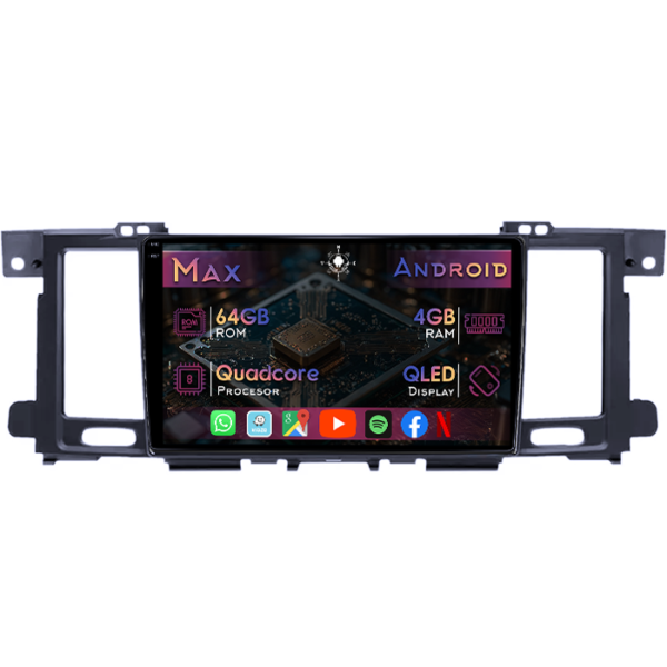 Navigatie dedicata Nissan Patrol 2010-2020, 4GB RAM 64GB ROM, Quad Core, Display 9" QLED 1K, Carplay&Android Auto, Android 14, Suport camere AHD
