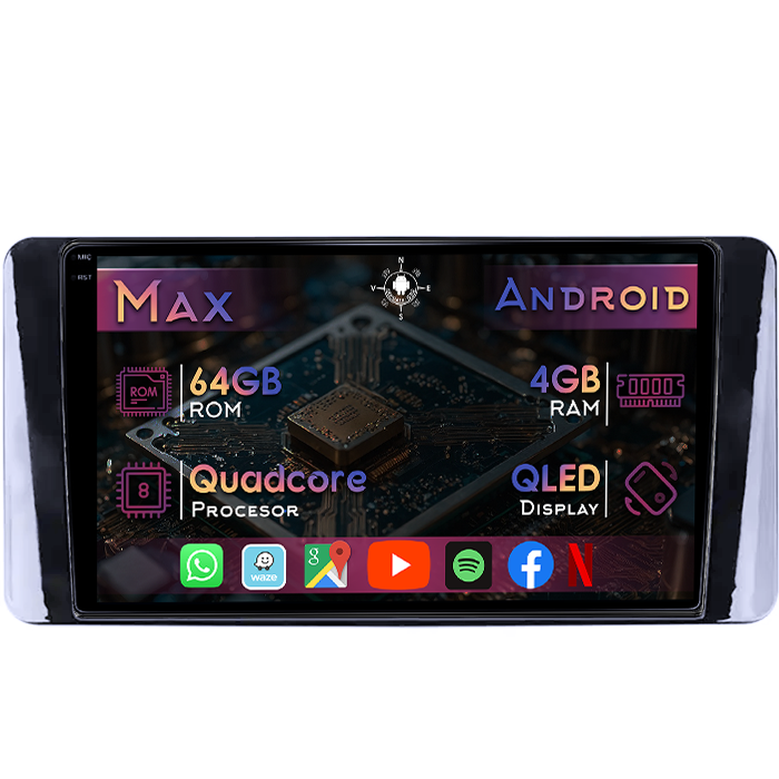 Navigatie dedicata Volkswagen Polo 6 2020-2022, 4GB RAM 64GB ROM, Quad Core, Display 9" QLED 1K, Carplay&Android Auto, Android 14, Suport camere AHD - imagine 1