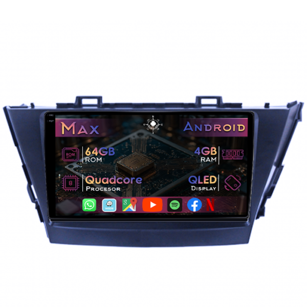 Navigatie dedicata Toyota Prius Plus V Alpha 2012-2017, 4GB RAM 64GB ROM, Quad Core, Display 10" QLED 1K, Carplay&Android Auto, Android 14