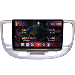 Navigatie dedicata Kia Rio 2005-2011, 4GB RAM 64GB ROM, Quad Core, Display 9" QLED 1K, Carplay&Android Auto, Android 14, Suport camere AHD - imagine 1
