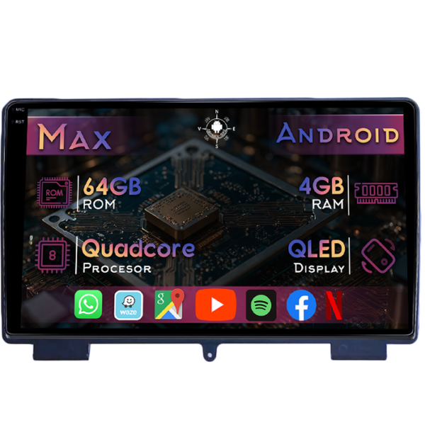 Navigatie dedicata Hyundai Rohens Coupe 2009-2011, 4GB RAM 64GB ROM, Quad Core, Display 9" QLED 1K, Carplay&Android Auto, Android 14, Suport camere AHD