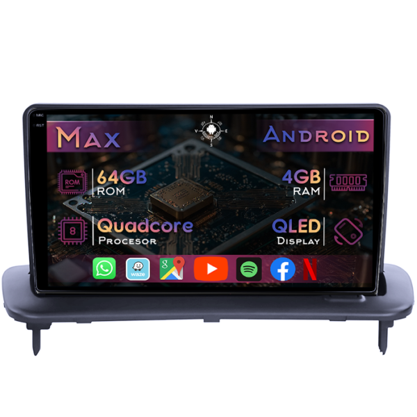 Navigatie dedicata Volvo C30 & S40 2 & C70 2 2006-2013,4GB RAM 64GB ROM, Quad Core, Display 9" QLED 1K, Carplay&Android Auto, Android 14