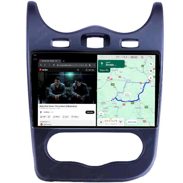 Navigatie dedicata Renault Sandero 2013-2014, 4GB RAM 64GB ROM, Quad Core, Display 9" QLED 1K, Carplay&Android Auto, Android 14, Suport camere AHD - imagine 3