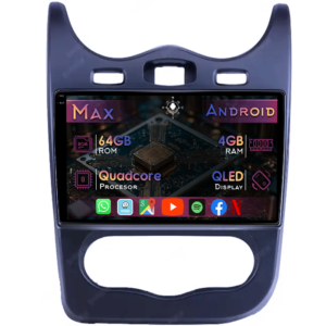 Navigatie dedicata Renault Sandero 2013-2014, 4GB RAM 64GB ROM, Quad Core, Display 9" QLED 1K, Carplay&Android Auto, Android 14, Suport camere AHD - imagine 1