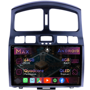 Navigatie dedicata Hyundai Santa Fe 2000-2006, 4GB RAM 64GB ROM, Quad Core, Display 9" QLED 1K, Carplay&Android Auto, Android 14, Suport camere AHD - imagine 1
