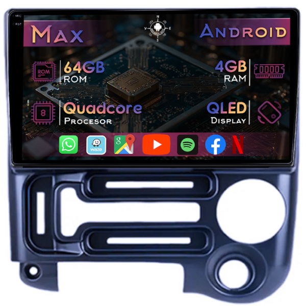 Navigatie dedicata Hyundai Santro 2006-2015, 4GB RAM 64GB ROM, Quad Core, Display 9" QLED 1K, Carplay&Android Auto, Android 14, Suport camere AHD