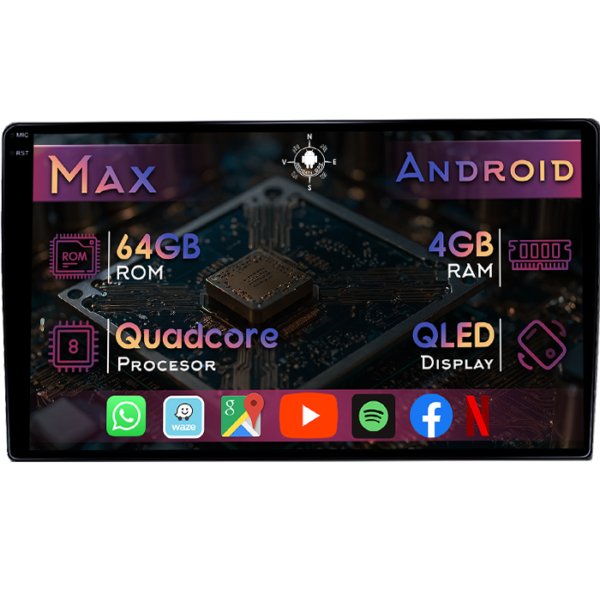 Navigatie dedicata Toyota Sienna 2004-2010, 4GB RAM 64GB ROM, Quad Core, Display 9" QLED 1K, Carplay&Android Auto, Android 14