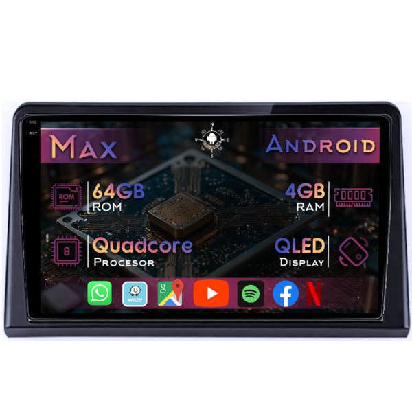 Navigatie dedicata Hyundai Sonata 2017-2019, 4GB RAM 64GB ROM, Quad Core, Display 9" QLED 1K, Carplay&Android Auto, Android 14, Suport camere AHD