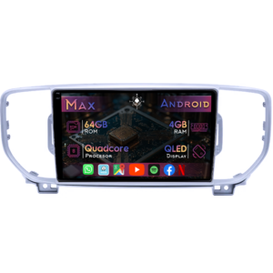 Navigatie dedicata Kia Sportage 2016-2021, 4GB RAM 64GB ROM, Quad Core, Display 9" QLED 1K, Carplay&Android Auto, Android 14, Suport camere AHD - imagine 1
