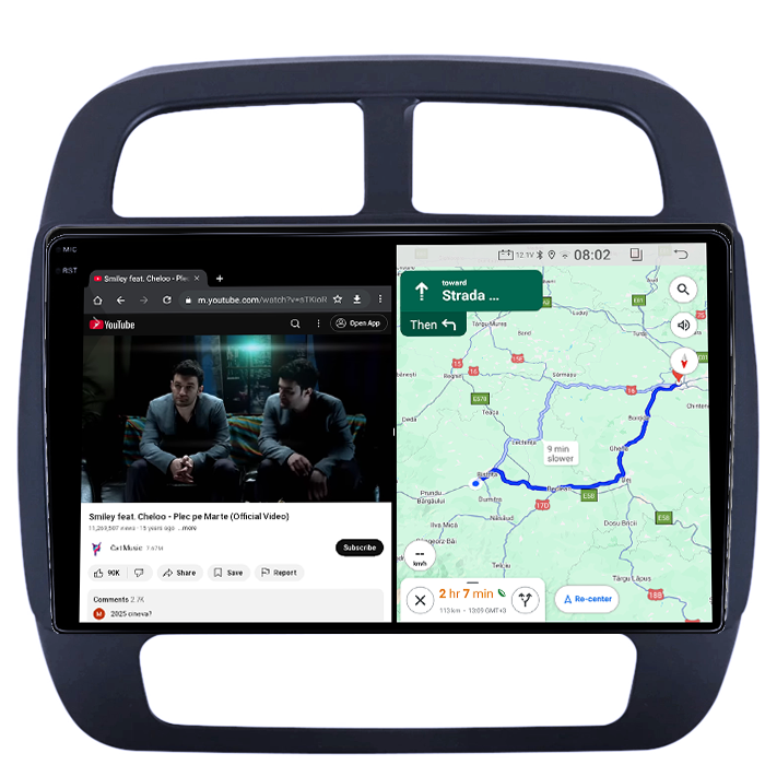 Navigatie dedicata Dacia Spring 2021+, 4GB RAM 64GB ROM, Quad Core, Display 9" QLED 1K, Carplay&Android Auto, Android 14, Suport camere AHD - imagine 3