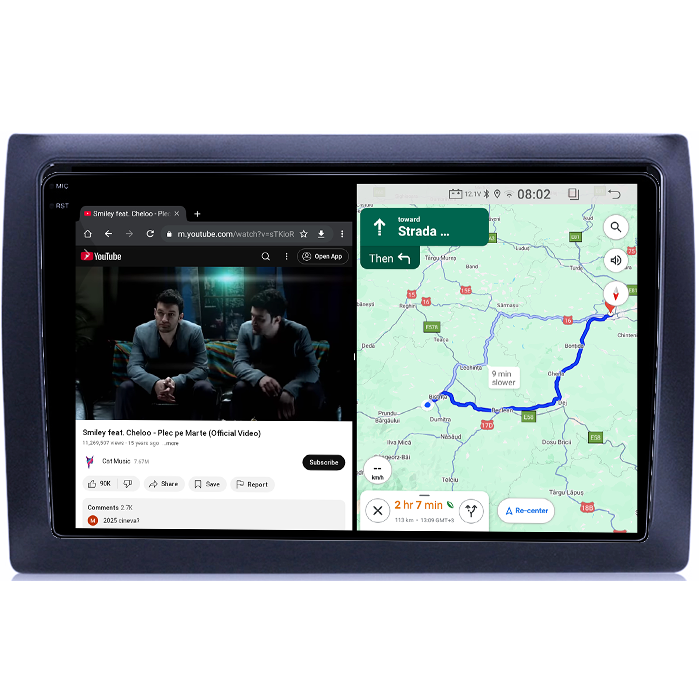 Navigatie dedicata Fiat Stilo 2010, 4GB RAM 64GB ROM, Quad Core, Display 9" QLED 1K, Carplay&Android Auto, Android 14, Suport camere AHD - imagine 3