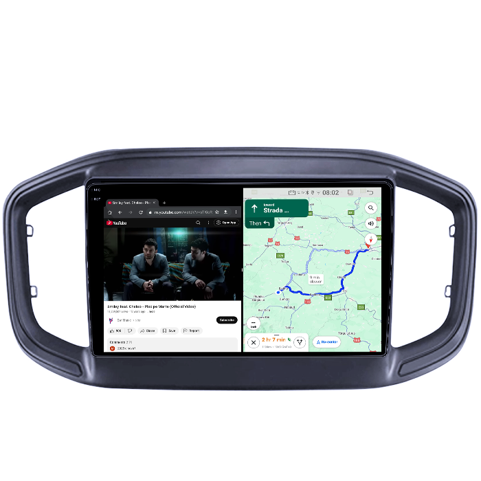 Navigatie dedicata Fiat Strada 2020-2021, 4GB RAM 64GB ROM, Quad Core, Display 9" QLED 1K, Carplay&Android Auto, Android 14, Suport camere AHD - imagine 3