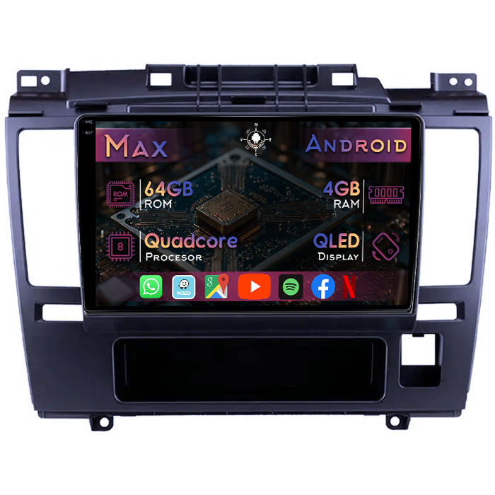 Navigatie dedicata Nissan Tiida 2005-2010, 4GB RAM 64GB ROM, Quad Core, Display 9" QLED 1K, Carplay&Android Auto, Android 14, Suport camere AHD - imagine 1