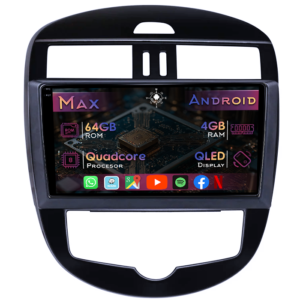 Navigatie dedicata Nissan Tiida 2011-2015, 4GB RAM 64GB ROM, Quad Core, Display 10" QLED 1K, Carplay&Android Auto, Android 14, Suport camere AHD - imagine 1