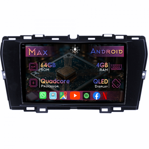 Navigatie dedicata SsangYong Tivoli 2019-2021, 4GB RAM 64GB ROM, Quad Core, Display 9" QLED 1K, Carplay&Android Auto, Android 14, Suport camere AHD