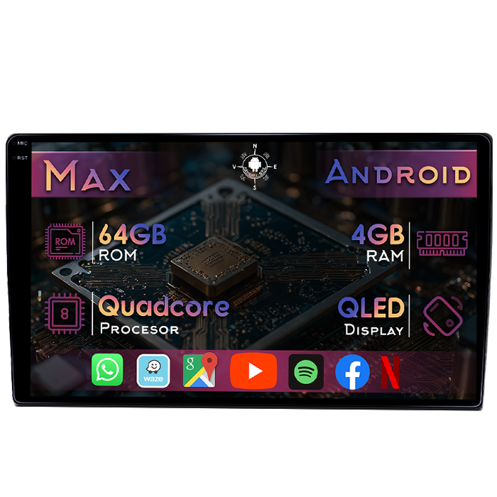 Navigatie dedicata Ford Transit 350 2020-2021, 4GB RAM 64GB ROM, Quad Core, Display 9" QLED 1K, Carplay&Android Auto, Android 14, Suport camere AHD - imagine 1