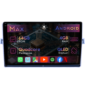 Navigatie dedicata Toyota Verso 2009-2018, 4GB RAM 64GB ROM, Quad Core, Display 9" QLED 1K, Carplay&Android Auto, Android 14 - imagine 1
