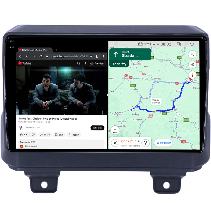 Navigatie dedicata Jeep Wrangler 2018-2019, 4GB RAM 64GB ROM, Quad Core, Display 9" QLED 1K, Carplay&Android Auto, Android 14, Suport camere AHD - imagine 3