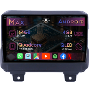 Navigatie dedicata Jeep Wrangler 2018-2019, 4GB RAM 64GB ROM, Quad Core, Display 9" QLED 1K, Carplay&Android Auto, Android 14, Suport camere AHD - imagine 1