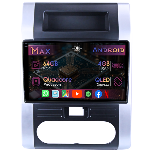 Navigatie dedicata Nissan X-Trail T31 2007-2014, 4GB RAM 64GB ROM, Quad Core, Display 10" QLED 1K, Carplay&Android Auto, Android 14, Suport camere AHD
