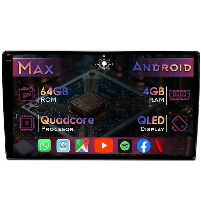 Navigatie dedicata Hyundai i40 2016, 4GB RAM 64GB ROM, Quad Core, Display 9" QLED 1K, Carplay&Android Auto, Android 14, Suport camere AHD - imagine 1