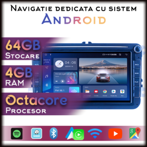Navigatie dedicata Volkswagen, 4GB RAM 64GB ROM, Octacore, Android 14, Display QLED 9", Carplay&Android Auto, SIM 4G - imagine 1