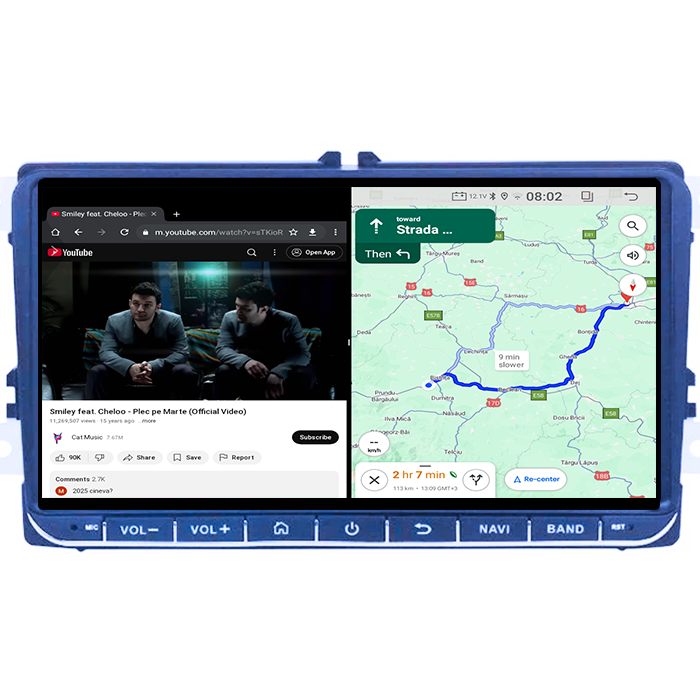 Navigatie dedicata Volkswagen, 2GB RAM 32GB ROM, Quad Core, Display 9" IPS, Carplay&Android Auto, Android 13, Suport camere AHD - imagine 2