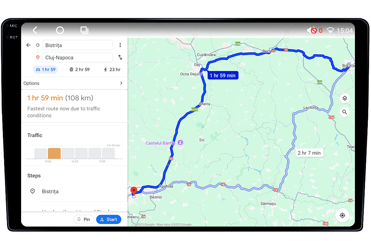 Navigatie universala, 4GB RAM 64GB ROM, Procesor SnapDragon Qualcomm Octacore 2.0GHz, Android 14, Rezolutie 2K, Display QLED 9", DSP, Carplay&Android Auto, SIM 4G - imagine 4