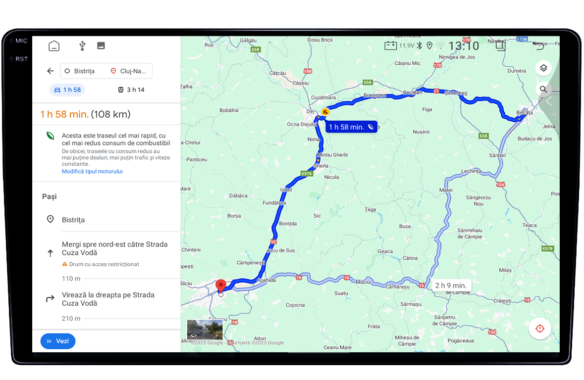 Navigatie universala, 4GB RAM 64GB ROM, Procesor SnapDragon Qualcomm Octacore 2.0GHz, Android 14, Rezolutie 2K, Display QLED 9", DSP, Carplay&Android Auto, SIM 4G - imagine 3