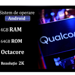 Navigatie universala, 4GB RAM 64GB ROM, Procesor SnapDragon Qualcomm Octacore 2.0GHz, Android 14, Rezolutie 2K, Display QLED 9", DSP, Carplay&Android Auto, SIM 4G - imagine 1