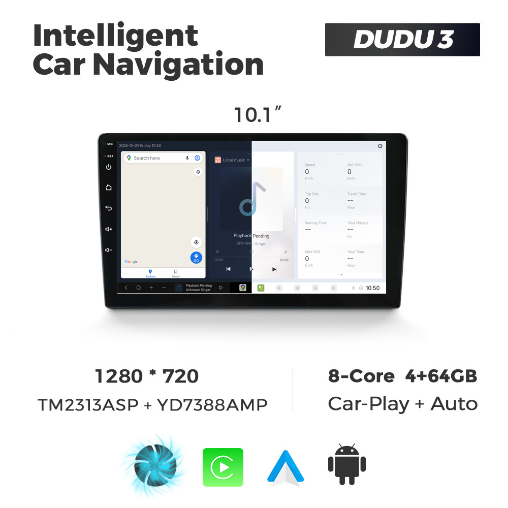 Navigatie Universala DUDU3 10" 4GB RAM, 64GB ROM, Octacore, Ecran HD, CarPlay&AndroidAuto, Android - imagine 2