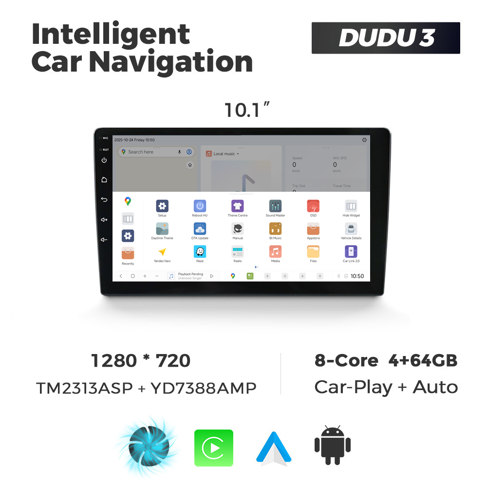 Navigatie Universala DUDU3 10" 4GB RAM, 64GB ROM, Octacore, Ecran HD, CarPlay&AndroidAuto, Android - imagine 3