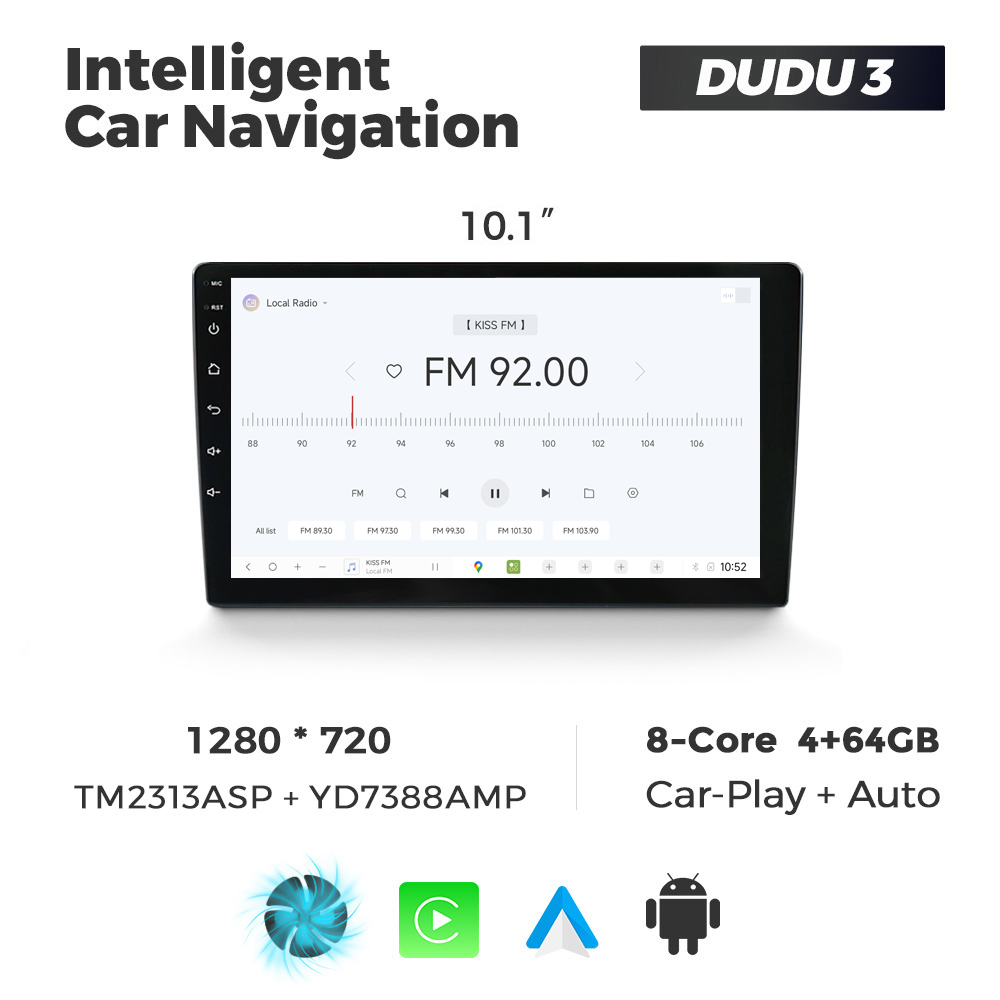 Navigatie Universala DUDU3 10" 4GB RAM, 64GB ROM, Octacore, Ecran HD, CarPlay&AndroidAuto, Android - imagine 4